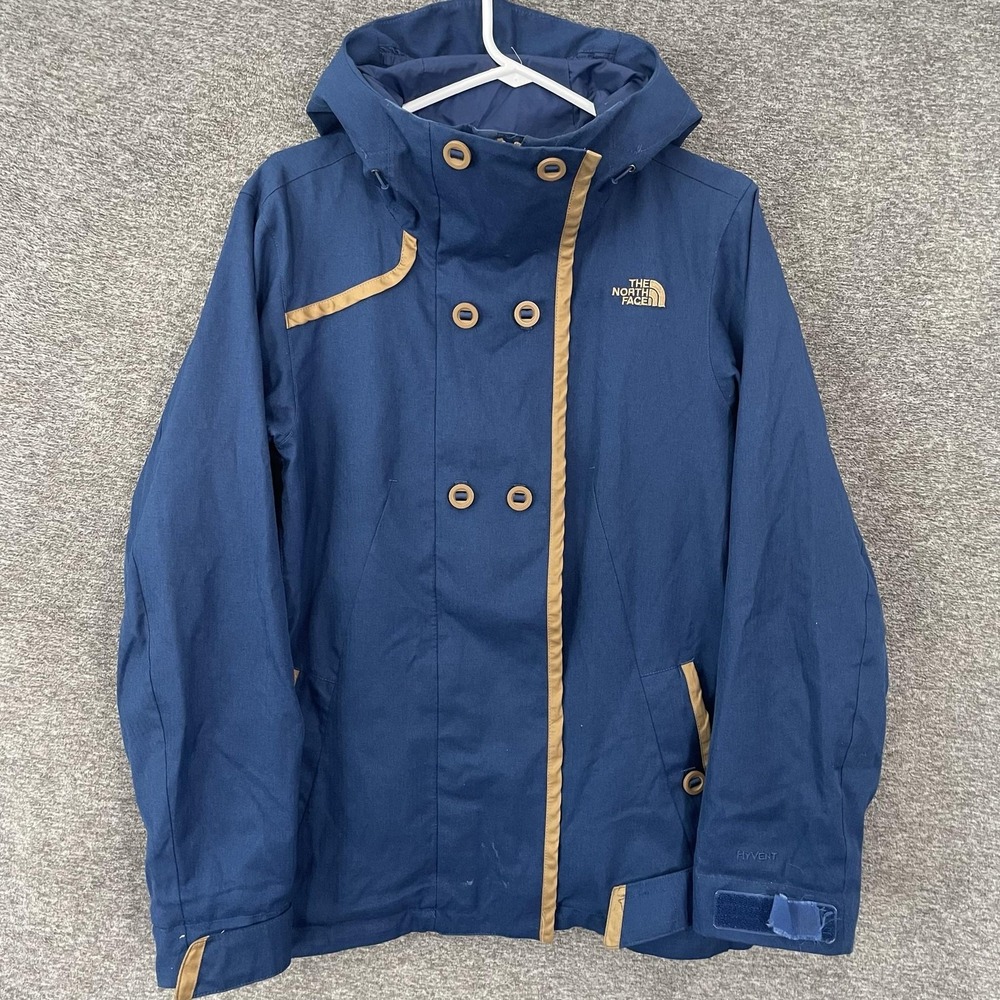 The North Face Jacket Womens Small Blue Hooded Ski Snowboard Waterproof Zip READ